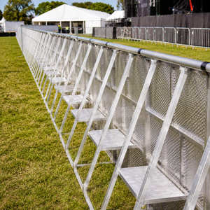 Barrière de contrôle de foule portable pour événements, barricade en acier robuste à emboîtement, clôture périphérique temporaire antirouille pour concert - Product Image 5