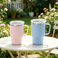Gobelet isotherme personnalisable et élégant de 8 oz avec poignée, en acier intérieur durable et résistant aux chutes, en plastique extérieur, idéal pour la voiture avec un design compatible voiture
