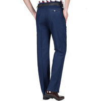 Jeans en denim pour hommes, coupe droite, délavés, taille haute, coupe ample, extensibles, style décontracté chic, pour l'automne/hiver