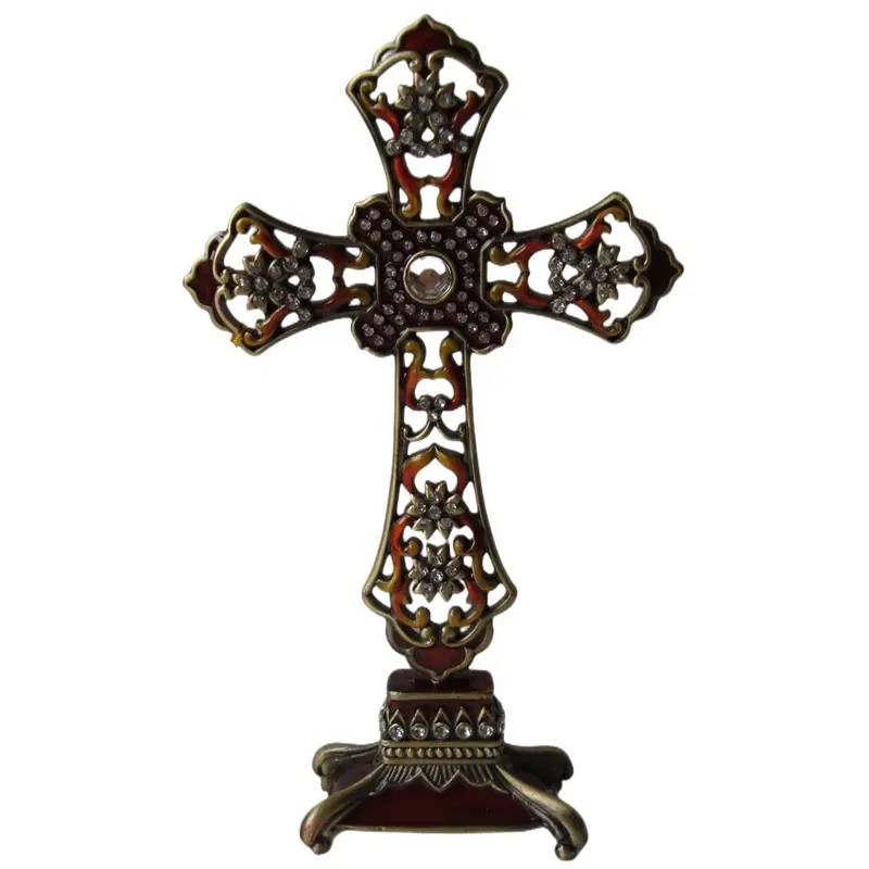 Jeweled Emaille Stand Kreuz Ornamente