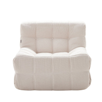 Sofá Individual Moderno de Lujo ModHomi, Tapizado en Terciopelo, Diseño Acolchado, Relleno de Espuma, Cómodo para Espacios Pequeños, Muebles para el Hogar