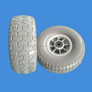 Nouveau <span class=keywords><strong>pneu</strong></span> 9x3.50-4 en mousse PU 9x350-4 sans crevaison avec roulement <span class=keywords><strong>à</strong></span> billes pour les industries de vente au détail - Product Image 1