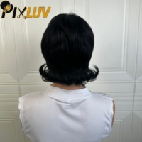 Perruque en cheveux humains brésiliens en gros, coupe pixie, naturelle, sans colle, pré-épilée, en cheveux humains bruts, courte, style queue de loup, coupe mullet
