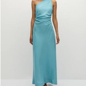 Vestido Midi de Lino para Mujer, Cintura Alta, Algodón Satinado, Corte Holgado, Casual, Verano, Transpirable, Sexy, Venta al Por Mayor OEM - Product Image 1