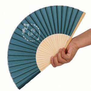 Abanico de Mano Plano de Bambú de 21 cm, Personalizado, Tallado, Plegable, Ecológico, Decoración para Bodas, Artesanía con Estilo Romántico y Logotipo Personalizado - Product Image 4