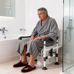 Barre d'appui <span class=keywords><strong>de</strong></span> sécurité anti-chute sans perçage, antidérapante, pour toilettes, en acier à haute teneur en carbone, capacité <span class=keywords><strong>de</strong></span> 300 lb - Product Image 2