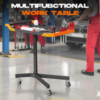 Banc de travail réglable pour garage, chariot à outils roulant sur roues, capacité maximale de 110 livres, table de travail multi-scènes