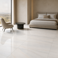 Carreaux en porcelaine entièrement émaillés résistants à l'abrasion 600x1200mm, aspect marbre beige veiné or poli pour projets commerciaux