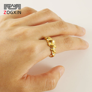 Zogxin Twist Ring Gold Adjustable Geometric Shape Women's Jewelry - Product Image 1