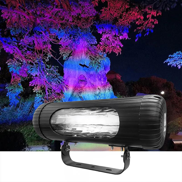 Flood Light RGB Colorful Water Ripple Projection Outdoor Garden Tree Spotlight Dynamic Wall Washer Landscape Outdoor Lights