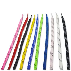 Ice Hockey Skate Laces waxed Wide Molded Tip Cotton Polyester Inline Roller Blading Skating shoe lace