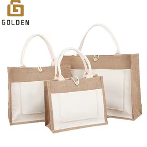 Promotional Custom Make Printed logo Eco Recycle Bag Woven Shopping Bags Eco Friendly Burlap Jute Tote Bags