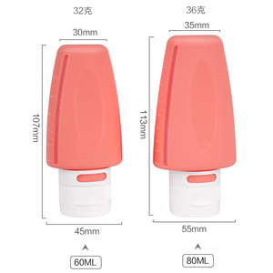 Mini botella de silicona de 60 ml, portátil, tipo exprimible, para viajes, sets de cuidado de la piel - Product Image 1