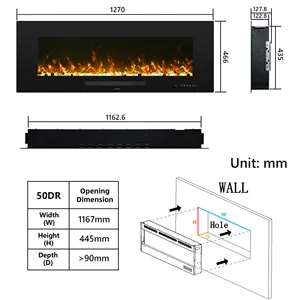 Dreamflame 2024 api elektrik baru di dinding pemanas perapian elektrik dengan perlindungan terlalu panas seperti hidup efek api