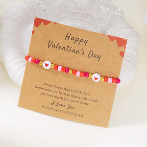 Bracelet à lettres multicolores tendance pour couple, bracelet à lettres personnalisé fait à la main, bracelet d'<span class=keywords><strong>amitié</strong></span> doux et amoureux pour cadeau de Saint-Valentin - Product Image 3