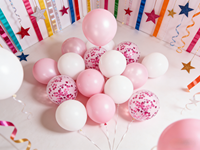 Kit de ballons rose et blanc 624240, rose gold métallisé, ballons transparents pour décorations d'anniversaire, de mariage et de baby shower