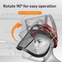 [Usine] Casque de sécurité pour tondeuse à gazon avec écran facial en treillis d'acier et support en aluminium - Protection pour tronçonneuse, débroussailleuse et coupe-bordures