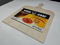 Wohndekor Holzfabrik Unbehandeltes, individuell gestaltbares Logo Naturbirkensperrholz Holz-Pizzaschieber Dessert- und Obst-Pizzabrett