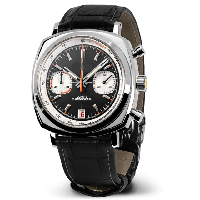Luxury Sliver Wholesale Watches Square Stainless Steel Watch Men Mechanical Automatic Leather Strap Watches for Men