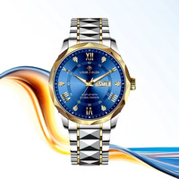 Montre mécanique à quartz Louie Juelen pour hommes, bracelet en acier inoxydable doré, étanche, double calendrier, vente en gros