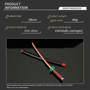 Spade cacciatrice di demoni modelli Anime Kimetsu 26cm Samurai giocattolo spada ciondolo in metallo artigianato regali cacciatrice di demoni - Product Image 3