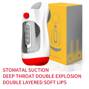 Principio de succión al vacío, copa para sexo <span class=keywords><strong>Oral</strong></span>, dispositivo de masturbación interactivo con voz táctil de labios Real para hombres, vibración impermeable 100% - Product Image 2