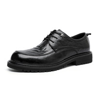 Nouvelle Arrivée Chaussures Habillées pour Hommes à Semelles Épaisses Style Britannique en Cuir Pleine Fleur Derby en Cuir Véritable