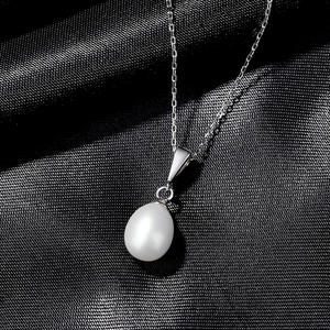 Collier en argent sterling S925 avec perle d'eau douce au design classique, design minimaliste, bijoux pour femmes, vente en gros - Product Image 3