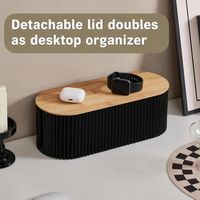 Boîte de rangement pour câbles avec couvercle en bambou, boîte de gestion des câbles pour bureau, rangement des fils, dissimulateur de câbles, organisateur de multiprises