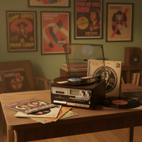 Tourne-disque vinyle rétro vintage classique à 3 vitesses, gramophone, radio FM, sortie USB, liaison PC, qualité haut de gamme, aluminium