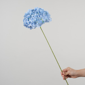 Flores Artificiales de Hortensia Greenway, Azul Claro, Amarillo Otoñal, Verde Oscuro, Planta Completa, Arreglos Florales Decorativos - Product Image 3