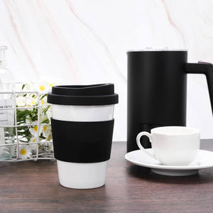 Пустая керамическая кружка с силиконовой крышкой - Product Image 5