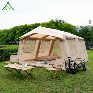 Tente gonflable Oxford quatre saisons de 13,68 m² à installation rapide, grande tente de camping portable et imperméable pour 5-6 personnes avec pompe - Product Image 2