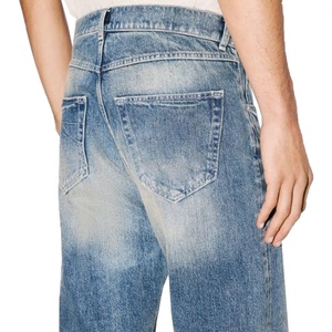 Jeans de Hombre al por Mayor, Estilo Simple, Clásico, Casual, de Pierna Recta, Lavado Vintage, Color Azul - Product Image 6