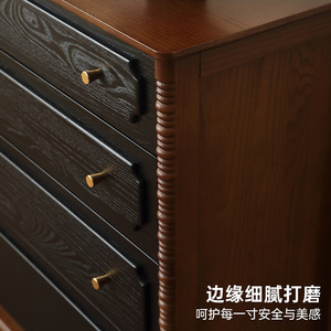 Vintage Style Solid Wood <b>Chest</b> Of Drawers 4 Drawer <b>Storage</b> Cabinet For Bedroom Living Room - Product Image 4