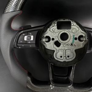 Volante de Cuero de Fibra de Carbono Brillante de Alta Calidad para Volkswagen <span class=keywords><strong>Polo</strong></span> Golf <span class=keywords><strong>6</strong></span> 7 7.5 8 R <span class=keywords><strong>GTI</strong></span> Passat B6 B7 CCMK6 Mk7 - Product Image 2