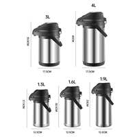 Verseuse isotherme à double paroi sous vide 1.3L 1.6L 1.9L 3L 4L pour café, thé et boissons – Distributeur thermique avec pompe