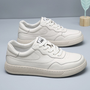 Nouvelles chaussures décontractées pour hommes - chaussures en cuir véritable confortables pour hommes, baskets blanches - Product Image 2