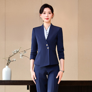Women's Red Suit Set V Neck Three Quarter Sleeve Office Lady Work Wear Short Skirt Spring Season - Product Image 2