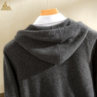 Eleganter Klassischer 12G Flachgestrickter Kaschmir-Hoodie Strickjacke Winter Casual Pullover Unisex-Stil für Einzel- und Großhandel