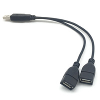 Cable USB 2.0 de Tipo A Macho a Doble Tipo A Hembra en Forma de Y para PC y Uso Industrial, Conector de Extensión