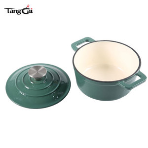 Olla Holandesa de <span class=keywords><strong>Hierro</strong></span> <span class=keywords><strong>Fundido</strong></span> <span class=keywords><strong>Esmaltado</strong></span> de 4QT, Colorida, Ecológica, Certificada como No Tóxica, con Doble Asa, Apta para Gas e Inducción - Product Image 6