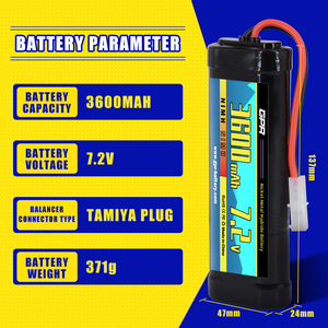 充電式スクエアNi-Mh <span class=keywords><strong>7.2</strong></span> V AAバッテリー<span class=keywords><strong>7.2</strong></span>ボルト3600mAh 1200mAh <span class=keywords><strong>Nimh</strong></span>バッテリーパック - Product Image 6