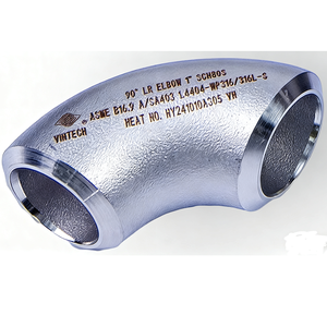 Việt Nam Bán Buôn 304/316 Thép Không Gỉ Đường Kính Bằng Hàn Mông 90 Độ Dài Bán Kính Khuỷu Tay Phụ Kiện Đường Ống Với Sandblasted - Product Image 2