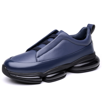 Baskets à enfiler en cuir véritable de qualité supérieure 2026 pour hommes avec semelle moderne épaisse à bulles, chaussures de marche amorties pour un confort tout au long de la journée