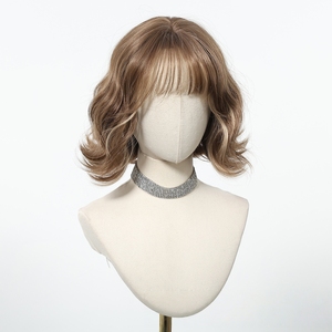<span class=keywords><strong>Parrucche</strong></span> di Alta Qualità Europee e Americane per Donne, Capelli Corti, Set Completo, Biondo Platino con Frangia, Realizzate a Macchina in Seta - Product Image 2