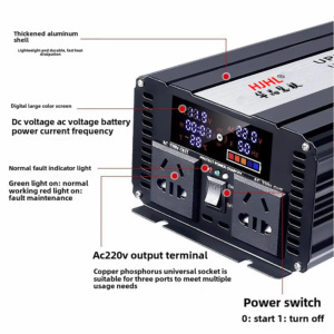 Generador Portátil de Onda Sinusoidal de 48V 3000W para Campamentos, Picnics y Emergencias al Aire Libre, Convierte 48V a 110V 220V para Uso Doméstico, Compresores HJ-UPS-4 - Product Image 4