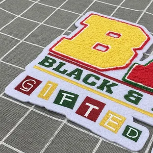 Custom Embroidery Digitizing Service Chenille Patch Alphabet Jacket Chenille Patches For Clothing
