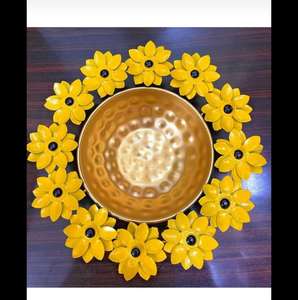 Ensemble de bougeoirs lot de 4 bougeoirs chauffe-plat floraux ensemble de bougeoirs décoration de la maison indienne bougeoirs chauffe-plat Diwali Pooja - Product Image 2