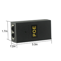 Inyector PoE Gigabit RJ45 de 2 Puertos IEEE 802.3bt 24V 48V 1A 0.5A con Fuente de Alimentación Integrada, Negro